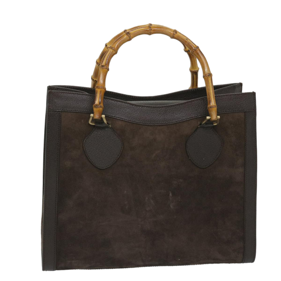 GUCCI Bamboo Hand Bag Suede Brown 002 1095 0260 Auth 57388 - Picture 1 of 16